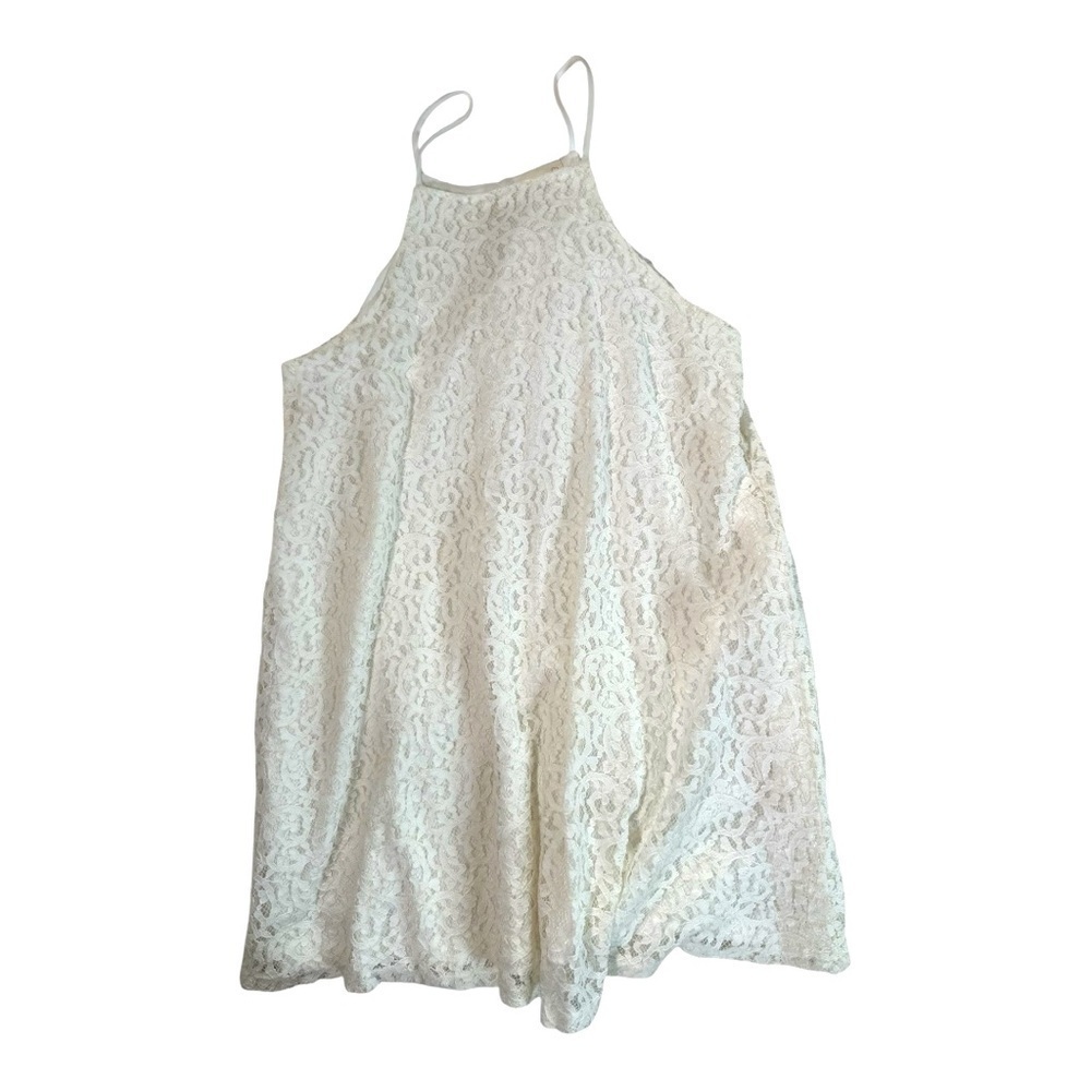 Peach Royal Lace Dress White Size Large